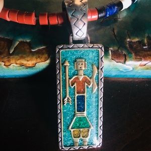 Kachina Sterling Inlay Pendant .925